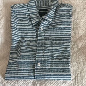 14th & Union Teal Striped Casual Shirt